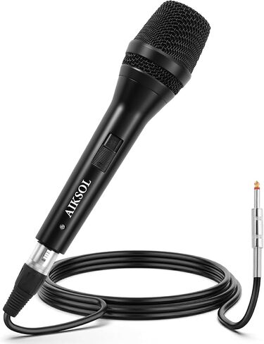 Wired Microphone for Singing,Professional Vocal Dynamic Handheld Karaoke,Cardioid Studio Mic,16.4 ft XLR & 6.35 MM with On and Off Switch, for Speakers/Mixer/Machine/Amp/Speech/Karaoke and Outdoors in Saudi Arabia