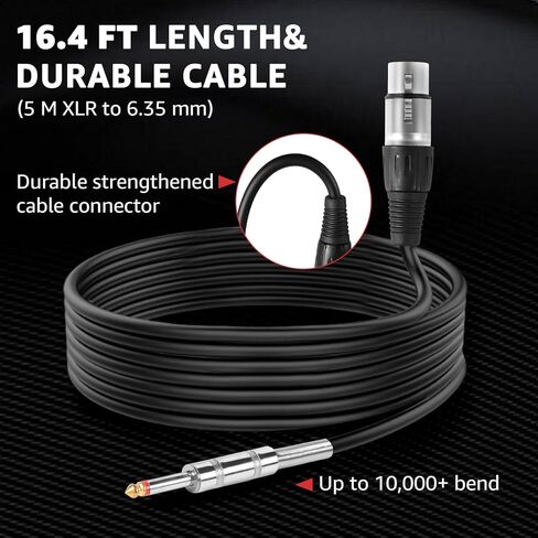 Wired Microphone for Singing,Professional Vocal Dynamic Handheld Karaoke,Cardioid Studio Mic,16.4 ft XLR & 6.35 MM with On and Off Switch, for Speakers/Mixer/Machine/Amp/Speech/Karaoke and Outdoors in Saudi Arabia