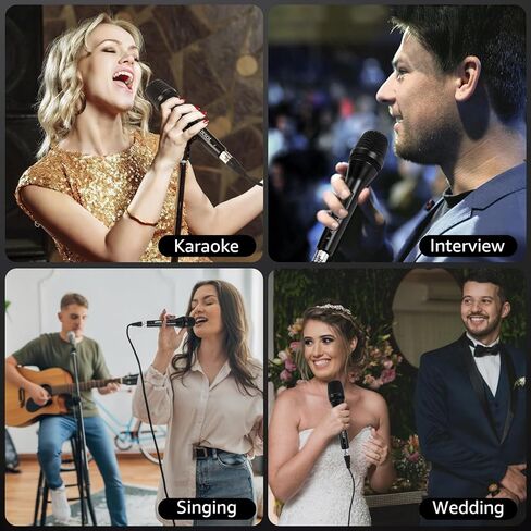 Wired Microphone for Singing,Professional Vocal Dynamic Handheld Karaoke,Cardioid Studio Mic,16.4 ft XLR & 6.35 MM with On and Off Switch, for Speakers/Mixer/Machine/Amp/Speech/Karaoke and Outdoors in Saudi Arabia
