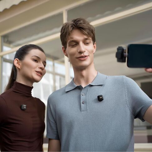 DJI Mic Mini (2 TX + 1 RX + Charging Case), Wireless Lavalier Microphone for iPhone/Camera/Android, Ultralight, Detail-Rich Audio, 48h Use, Noise Cancelling, Automatic Limiting, Vlog, Streaming | 48h Use, Noise Cancelling, Automatic Limiting, Wireless Mic in Kuwait