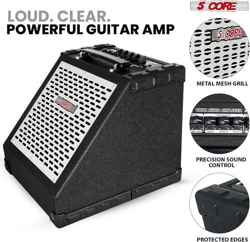 مضخم صوت طبلة بلوتوث 5 كور 80 وات - مكبر صوت 8 بوصات مع شاشة E-Drum مع USB، 3 نطاقات EQ، مدخل Aux وميكروفون للوحة المفاتيح، الطبول الكهربائية، التدريب، الاستوديو - EDA 80W BT in Saudi Arabia