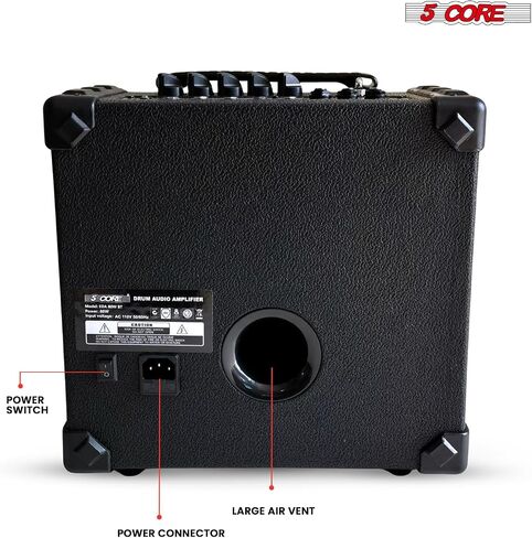 مضخم صوت طبلة بلوتوث 5 كور 80 وات - مكبر صوت 8 بوصات مع شاشة E-Drum مع USB، 3 نطاقات EQ، مدخل Aux وميكروفون للوحة المفاتيح، الطبول الكهربائية، التدريب، الاستوديو - EDA 80W BT in Saudi Arabia