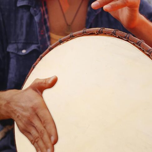 HANABASS Goat Skin Drum Head for African Djembe Tear Resistant Replacement Skin Unique Acoustic Properties for Percussion Instruments for Djembe Repair and Musical in Saudi Arabia