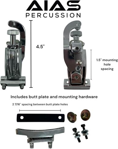 AIAS Snare Strainer and Butt Plate Set (AS-3 Chrome) in Saudi Arabia