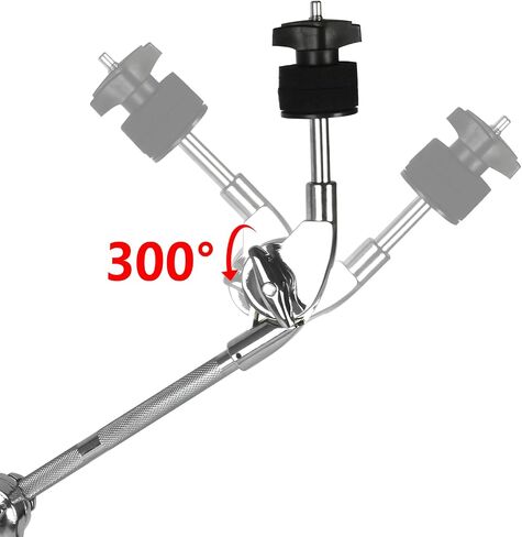 حامل POWERGROOVE Cymbal Boom قابل للتعديل بارتفاع 18 بوصة - 36 بوصة، حامل ثلاثي القوائم مزدوج التثبيت مع أقدام مطاطية مضادة للانزلاق in Saudi Arabia