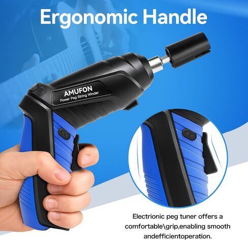 200RPM Electric String Winder,Rechargeable Automatic Guitar Winding Tuner for Stringed Instrument,Guitar Tool Set with LED Light,String Cutter,Bridge Pin Puller,10 Screwdriver Bits,6 Guitar Picks in Saudi Arabia