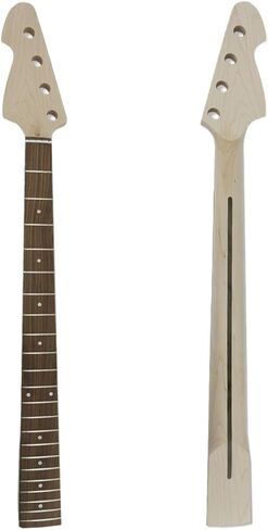 Left Hand Maple Replacement Electric Bass Guitar Neck, 4-String 22 Fret 34'' Scale Length 42mm Nut & 65mm Heel Maple Fretboard Bolt On Unfinished Bass Neck DIY Installation & Repair Part in Saudi Arabia