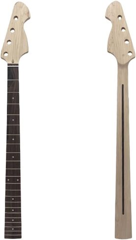 4-String Electric Bass Guitar Neck - 22 Frets, 34" Maple with Rosewood Fretboard, Bolt-On Replacement Neck - 42mm Nut Width, 65mm Heel, Unfinished DIY Bass Part in Saudi Arabia