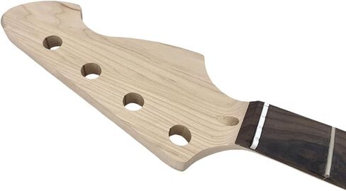 4-String Electric Bass Guitar Neck - 22 Frets, 34" Maple with Rosewood Fretboard, Bolt-On Replacement Neck - 42mm Nut Width, 65mm Heel, Unfinished DIY Bass Part in Saudi Arabia
