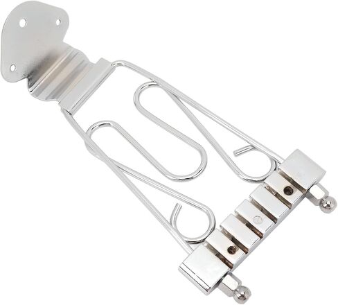 6 String Trapeze Tailpiece, Silver Open Frame Height Adjustment Bridge Tailpiece with Screws, for Archtop Jazz Guitar and Bass Replacement (Silver) in Saudi Arabia