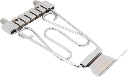 6 String Trapeze Tailpiece, Silver Open Frame Height Adjustment Bridge Tailpiece with Screws, for Archtop Jazz Guitar and Bass Replacement (Silver) in Saudi Arabia