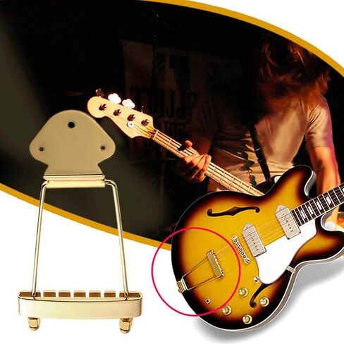6 String Guitar Trapeze Tailpiece Bridge Replacement Parts Metal Adjustable Bridge Tailpiece for Jazz Guitar Bass Guitar Tailpiece Bridge Replacement Parts (Gold) in Saudi Arabia