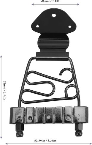 قطعة خلفية من 6 أوتار للجيتار على شكل ترابيز لجيتار الجاز من آرتشتوب، قطعة بديلة لجسر معدني بارتفاع قابل للتعديل للجيتار والباس (فضي) in Kuwait