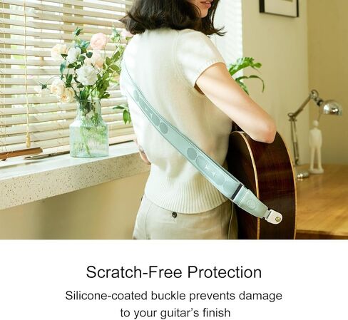 TOM Guitar Strap, Quick-Lock Sturdy Silicone Buckle,Fearless of Falling,Non-Scratch Design for Acoustic/Electric/Bass Guitars in Kuwait