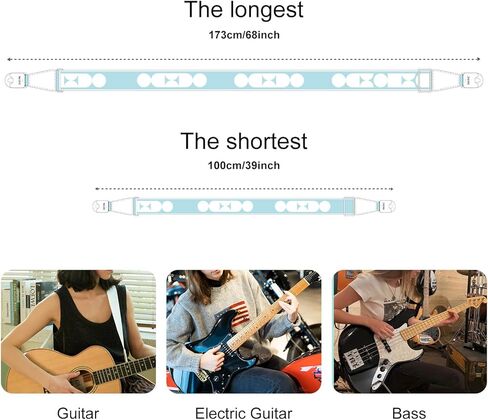 TOM Guitar Strap, Quick-Lock Sturdy Silicone Buckle,Fearless of Falling,Non-Scratch Design for Acoustic/Electric/Bass Guitars in Kuwait