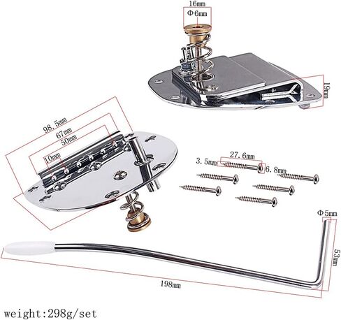 Alnicov Steel Guitar Bridge Tailpiece with Whammy Bar Screws for Mustang and Jazzmaster Guitar Repaclement,Left Hand in Saudi Arabia