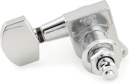 Musiclily Pro 6-in-line 18:1 Ratio Full Sealed Locking Machine Heads Tuners Tuning Pegs Keys with Hex Button 45 Degree Screw for Strat Tele Style Electric Guitar, Chrome in Saudi Arabia