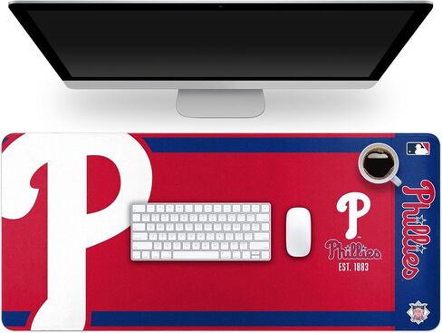 FOCO MLB Official Established Primary Logo Wordmark Home Office Desk Pad Mouse Pad Mat 35" x 16" (Los Angeles Dodgers, Los Angeles Dodgers) in Saudi Arabia