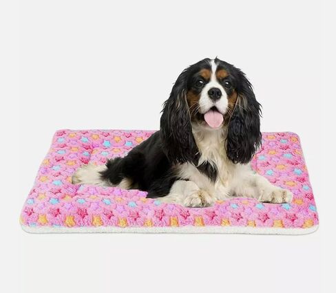 Super Soft Pet Box Mat - Comfortable Dog Bed with Cute Star Print | Washable Dog Nest Mat Suitable for Dogs (Small/Medium/Large) and Cats (Medium（21.6in*16.5in）) in Saudi Arabia