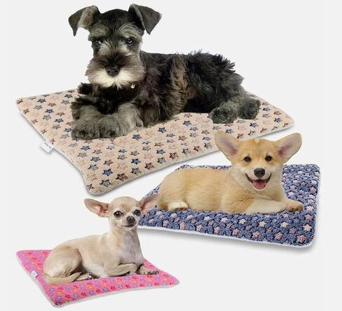 Super Soft Pet Box Mat - Comfortable Dog Bed with Cute Star Print | Washable Dog Nest Mat Suitable for Dogs (Small/Medium/Large) and Cats (Medium（21.6in*16.5in）) in Saudi Arabia