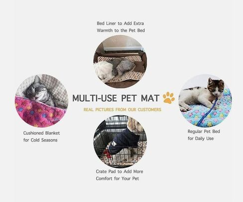 Super Soft Pet Box Mat - Comfortable Dog Bed with Cute Star Print | Washable Dog Nest Mat Suitable for Dogs (Small/Medium/Large) and Cats (Medium（21.6in*16.5in）) in Saudi Arabia