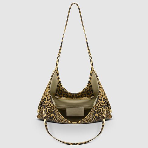 Italian Genuine Metallic Suede Tote Bag for Women with Leopard Print & Zipper | Soft Vertical Medium Leather Purse in Kuwait