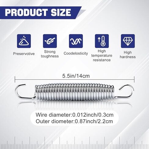 72pcs Heavy Duty Trampoline Springs Replacement Kit - 5.5 Inch Galvanized Steel Springs with Puller Tool - Compatible with Various Models of Trampoline Universal Accessories in Saudi Arabia