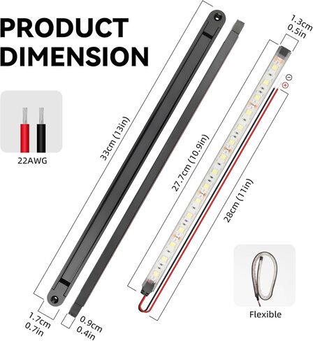 أضواء داخلية للقارب الأبيض، أضواء قارب LED مقاومة للماء، أضواء شريطية LED بحرية، أضواء قارب فائقة السطوع للصيد الليلي، أضواء مجاملة للقوارب للقوارب الشراعية العائمة (4 عبوات بيضاء) in Kuwait