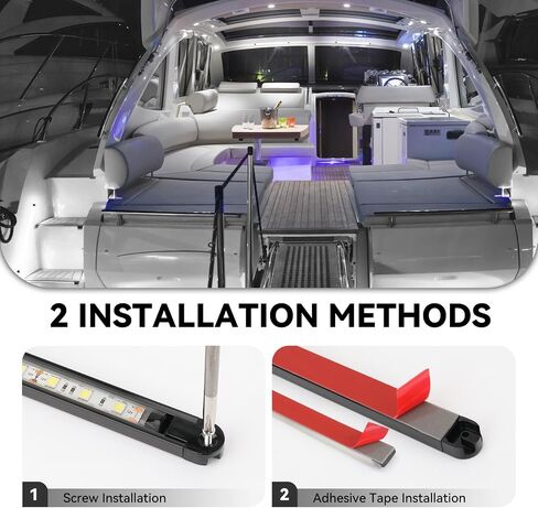 أضواء داخلية للقارب الأبيض، أضواء قارب LED مقاومة للماء، أضواء شريطية LED بحرية، أضواء قارب فائقة السطوع للصيد الليلي، أضواء مجاملة للقوارب للقوارب الشراعية العائمة (4 عبوات بيضاء) in Kuwait