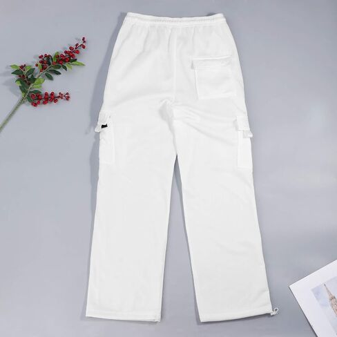 Fleece Lined Sweatpants for Men Athletic Plus Size Open Bottom Sweatpants Heavyweight Casaul Loose Fit Cargo Pants in Saudi Arabia
