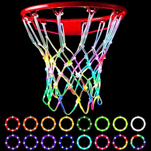 LED Basketball Hoop Lights, Remote Control LED Basketball Net Replacement(12 Loops Rim), 16 Color Change, Waterproof& Easy to Install, Bright to Play at Night Indoor and Outdoor in Saudi Arabia