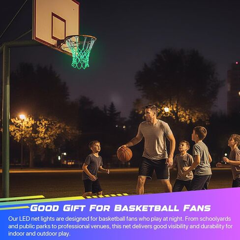 LED Basketball Hoop Lights, Remote Control LED Basketball Net Replacement(12 Loops Rim), 16 Color Change, Waterproof& Easy to Install, Bright to Play at Night Indoor and Outdoor in Saudi Arabia