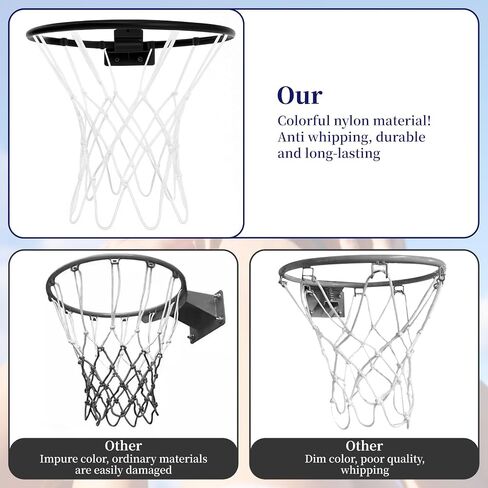 Mini Basketball Net Replacement - 3 Pack 8 Loop Small Indoor Outdoor Net for 8"-10.25" Hoops, PP Basketball Hoop Net Rim Nets, Rainproof Nets Suitable for Doors and Walls(White) in Saudi Arabia