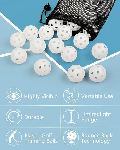 35 Pack Practice Golf Balls Limited Flight Plastic Golf Balls 42mm Practice Golf Balls for Backyard Golf Training Balls for Swing Practice, Airflow Hollow (Multiple Colors) in Saudi Arabia