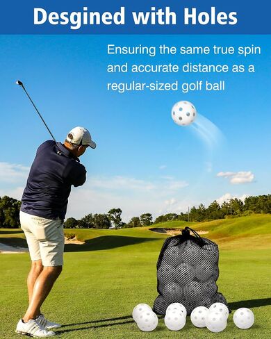 35 Pack Practice Golf Balls Limited Flight Plastic Golf Balls 42mm Practice Golf Balls for Backyard Golf Training Balls for Swing Practice, Airflow Hollow (Multiple Colors) in Saudi Arabia