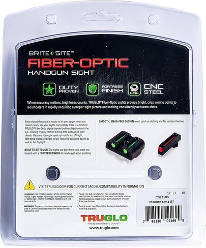 TRUGLO مسدس الألياف الضوئية للرؤية الليلية | مدمج ومتين ومقاوم للتمزق وذو رؤية أمامية حمراء عالية وبصر خلفي أخضر للمسدسات in Kuwait
