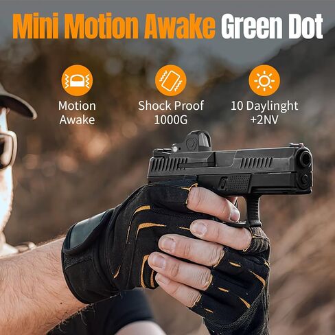 Qande منظر نقطة حمراء/خضراء للمسدس، نطاق نقطة حمراء/خضراء مستيقظ بحركة 2MOA، 12 ضبط سطوع رؤية بصرية منعكسة مفتوحة، مناسب لبصمة قطع RMR أو سكة Picatinny مقاس 20 مم in Kuwait