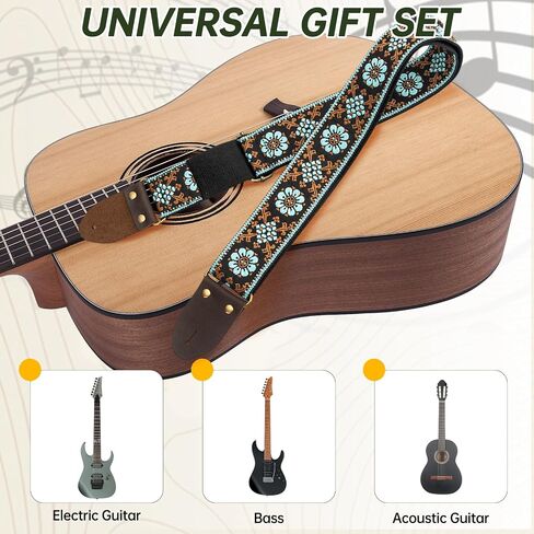 Guitar Strap for Acoustic, Guitars Head Cowhide Leather Ends,Strap Locks,Guitar Straps Electric,Bass Strap. in Saudi Arabia