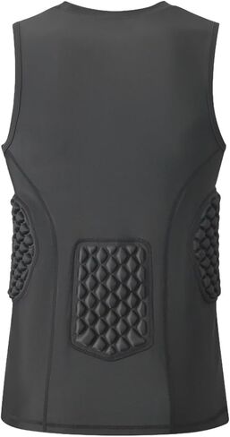 Topeter Padded Compression Shirt, Sleeveless Football Base Layer W/ Rib and Back Protection for Practice & Game Day in Saudi Arabia