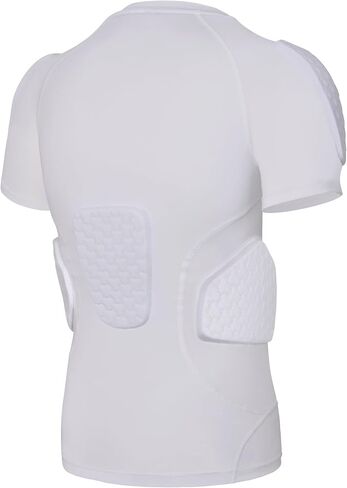 COOLOMG Mens Padded Compression Shirt Football Chest Rib Protector Undershirt Shoulder Back Protection in Saudi Arabia