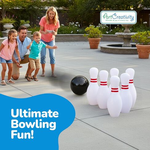 ArtCreativity Giant Inflatable Bowling - Set of 6 Pins - Fun Indoor or Outdoor Games for Kids & Adults - Backyard Christmas, Carnival, Birthday Party Activities for Family - Kids Motor Skills Toy Set in Saudi Arabia