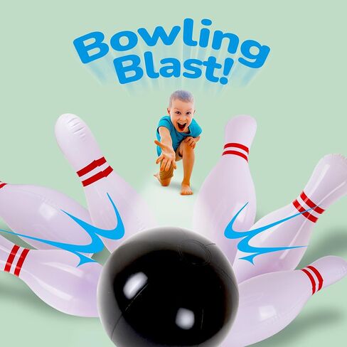 ArtCreativity Giant Inflatable Bowling - Set of 6 Pins - Fun Indoor or Outdoor Games for Kids & Adults - Backyard Christmas, Carnival, Birthday Party Activities for Family - Kids Motor Skills Toy Set in Saudi Arabia