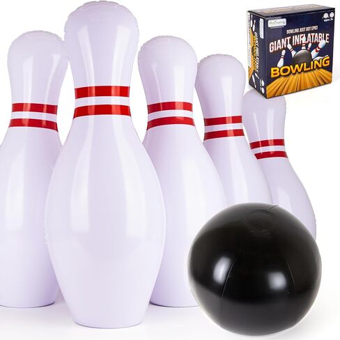 ArtCreativity Giant Inflatable Bowling - Set of 6 Pins - Fun Indoor or Outdoor Games for Kids & Adults - Backyard Christmas, Carnival, Birthday Party Activities for Family - Kids Motor Skills Toy Set in Saudi Arabia