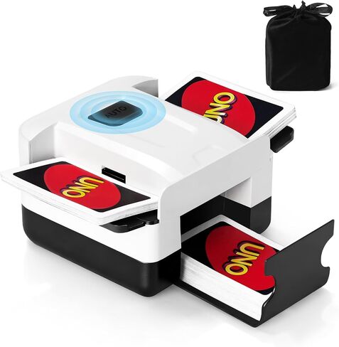 Automatic Card Shuffler 1/2 Deck, One-Click Shuffling Mode, 2000mAh Rechargeable Shuffle Machine with Storage Bag, Electric Playing Card Shuffler for Poker, UNO, Blackjack, Skip-Bo, Phase 10 in Saudi Arabia