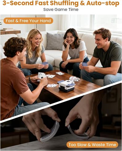 Automatic Card Shuffler 1/2 Deck, One-Click Shuffling Mode, 2000mAh Rechargeable Shuffle Machine with Storage Bag, Electric Playing Card Shuffler for Poker, UNO, Blackjack, Skip-Bo, Phase 10 in Saudi Arabia