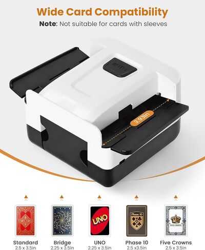 Automatic Card Shuffler 1/2 Deck, One-Click Shuffling Mode, 2000mAh Rechargeable Shuffle Machine with Storage Bag, Electric Playing Card Shuffler for Poker, UNO, Blackjack, Skip-Bo, Phase 10 in Saudi Arabia