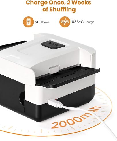 Automatic Card Shuffler 1/2 Deck, One-Click Shuffling Mode, 2000mAh Rechargeable Shuffle Machine with Storage Bag, Electric Playing Card Shuffler for Poker, UNO, Blackjack, Skip-Bo, Phase 10 in Saudi Arabia