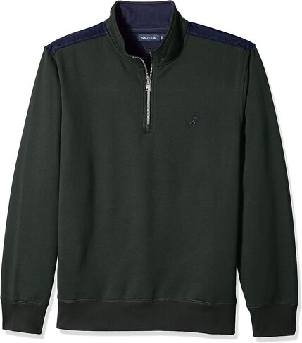 NAUTICA Men's Solid 1/4 Zip Fleece Sweatshirt in Kuwait