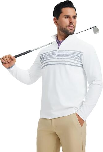 M MAELREG Men's Quarter Zip Pullover Lightweight Mock Neck Long Sleeve Midlayer Athletic Golf Half Zip Sweatshirt for Men in Saudi Arabia