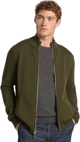 Michael Kors mens Merino Mock Neck Full Zip Up Sweater in Saudi Arabia